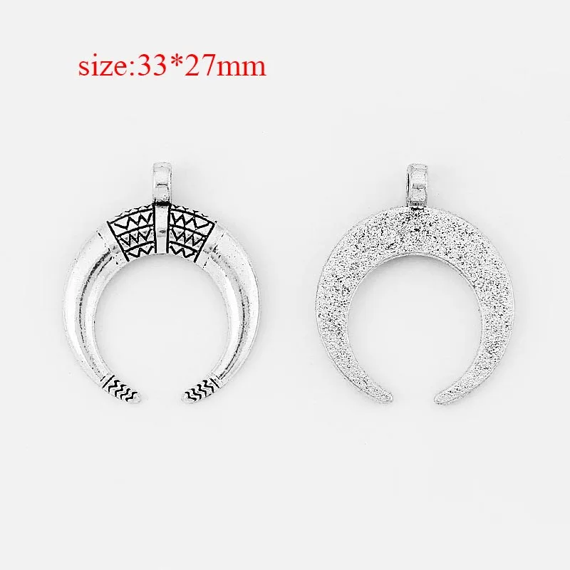 1 упаковка шармов Булл/вол рога полумесяца подвеска с Луной для ожерелья