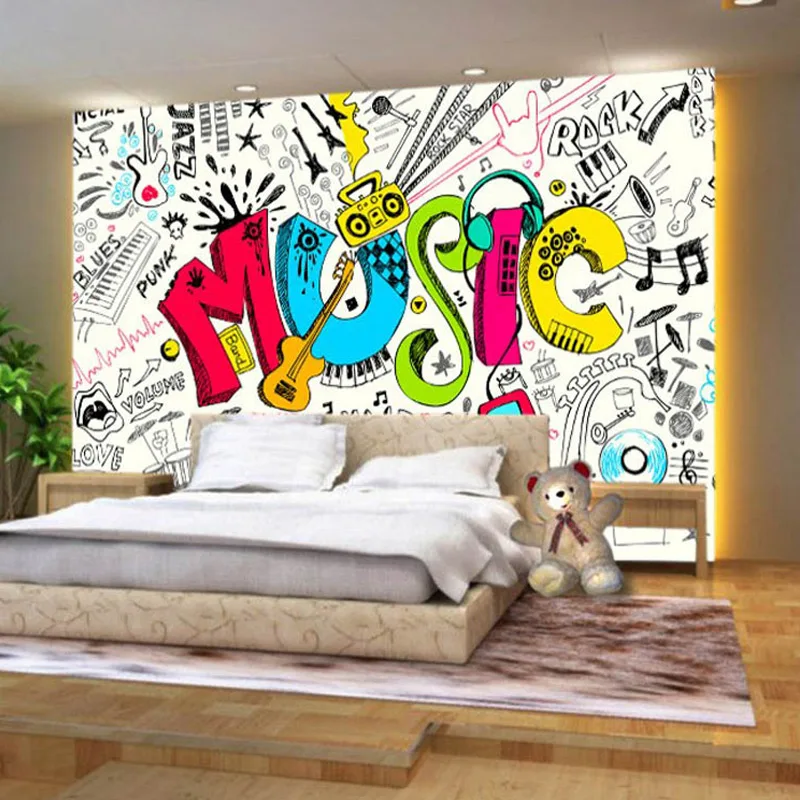 Beibehang пользовательский 3D абстрактный музыкальный граффити для детской комнаты