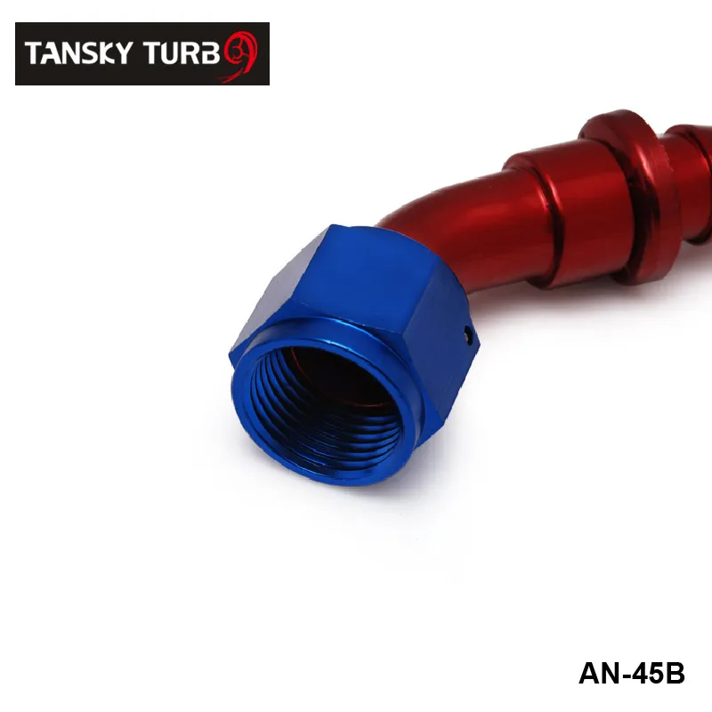 10pcs /set - 4AN AN4 4-AN 45 Degree Aluminum Oil cooler Hose Fitting End Fuel Push-On fittings Adaptor AN4-45B | Автомобили и