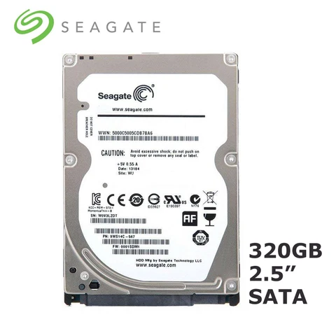 Внутренний жесткий диск Seagate, для ноутбуков и ПК, 2,5 дюйма, 320 ГБ, SATA2-SATA3, 2 МБ/16 МБ, 5400-7200 об/мин, 320 Мб/с, жесткий диск