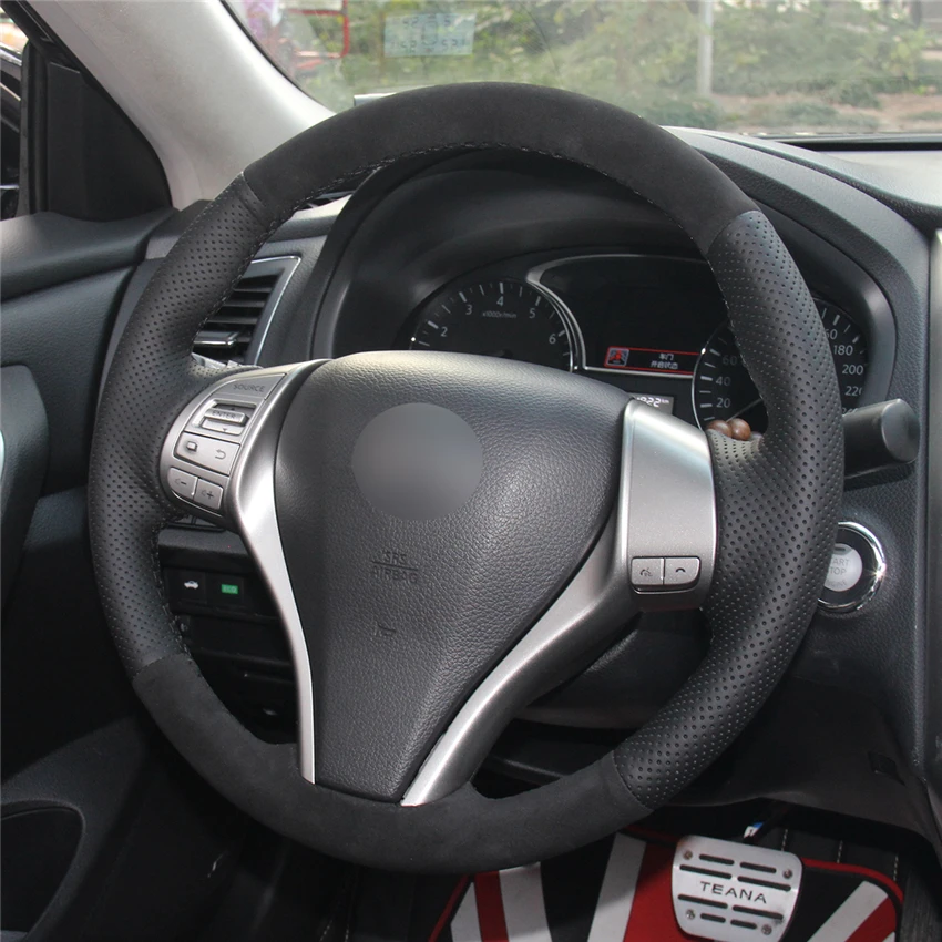 MEWANT черный чехол рулевого колеса автомобиля из натуральной кожи для Nissan Teana 2013- Altima 2013- X-Trail- Qashqai