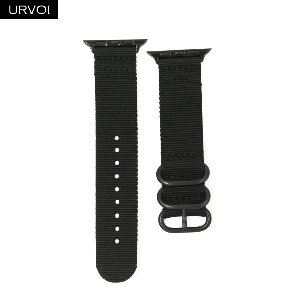 Ремешок URVOI для apple watch Series 6 SE 5 4 3 2 1 плетеный нейлоновый браслет NATO iwatch двойные