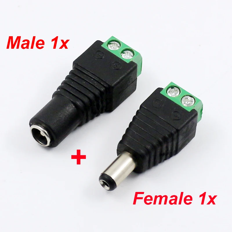ATORCH DC 12V 5.5mm Power Jack Plug Male and female Removable Terminal Block 2.1mm Adapter Connector
