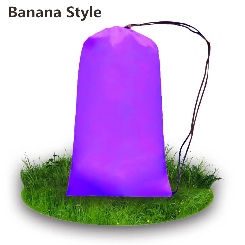 purple Banana Открытый коврик для кемпинга, быстро надувной ленивый мешок, воздушный диван, Laybag, спальный мешок, сумка для взрослых, надувная кровать, кресло для отдыха, кемпинг матрас - Цвет: purple Banana