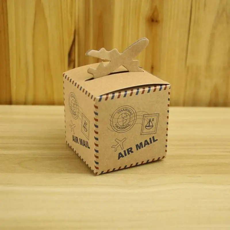 100pcs Retro Kraft Paper Candy Boxes For First Communion Gift Chocolate Favor Box Case Party Baby Shower Graduation Decoration | Дом и сад