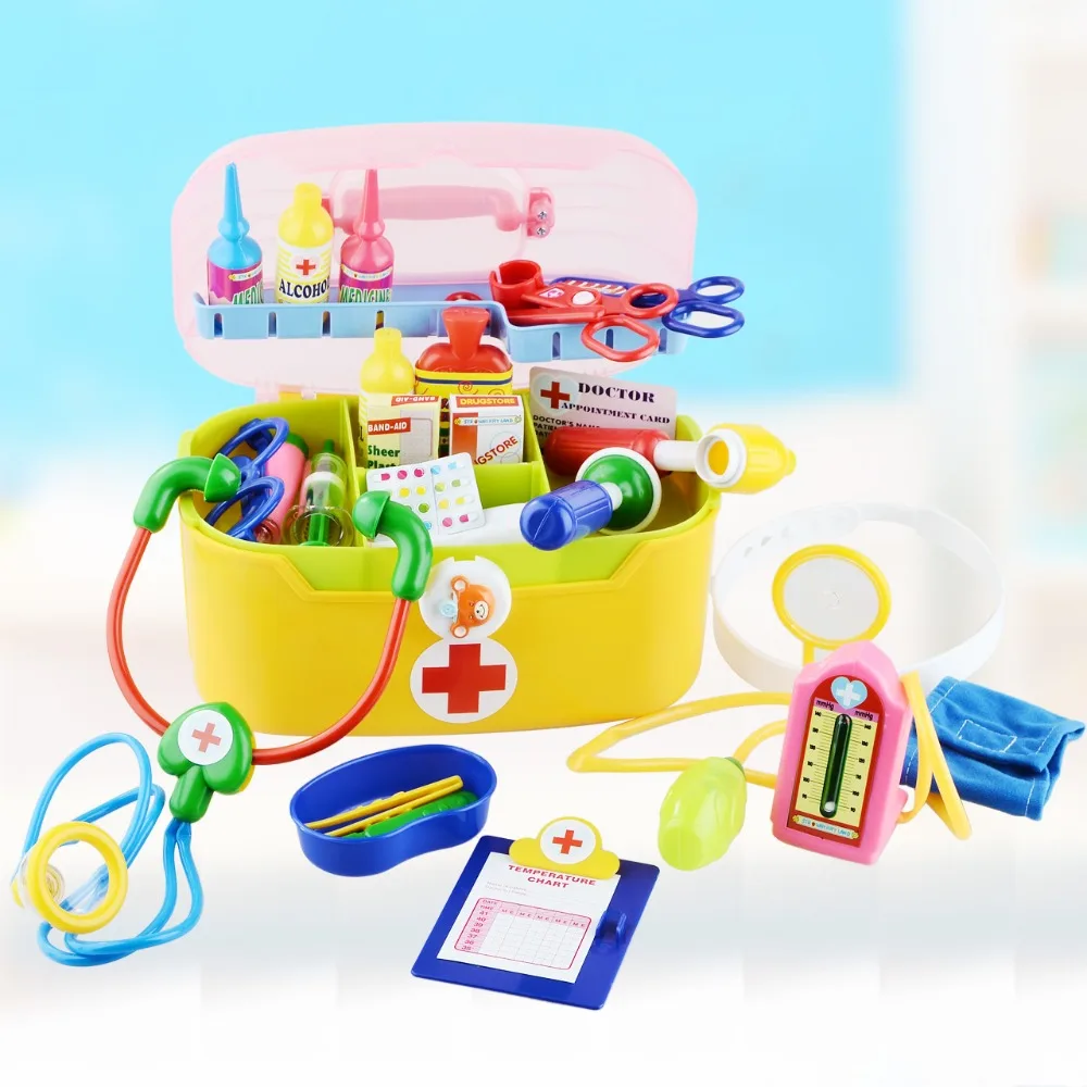 

ABSChildren play house simulation playsets medicine cabinet Doctor Healthcare 28 pcs/set girls birthday gift