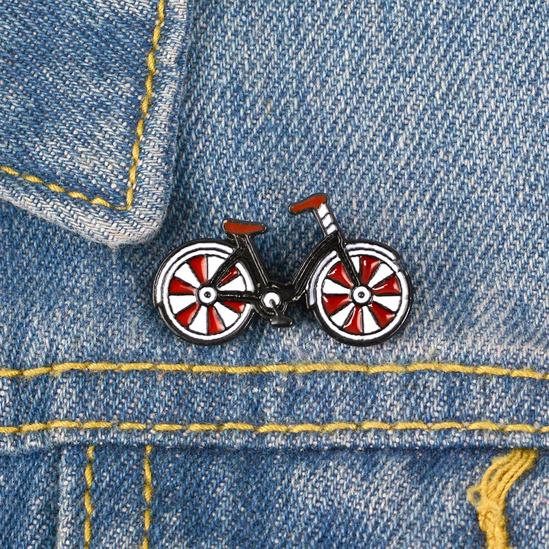 

Fashion Cartoon Bicycle Brooch Cool Vintage Style Cyclists Badges Sports Lapel Clothes Bag Pins Brooch Lapel Badge Funny Gift