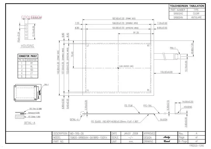 Новинка для 10 1 дюймовой сенсорной панели цифрового преобразователя HIGGSTEC T101S 5RB001X