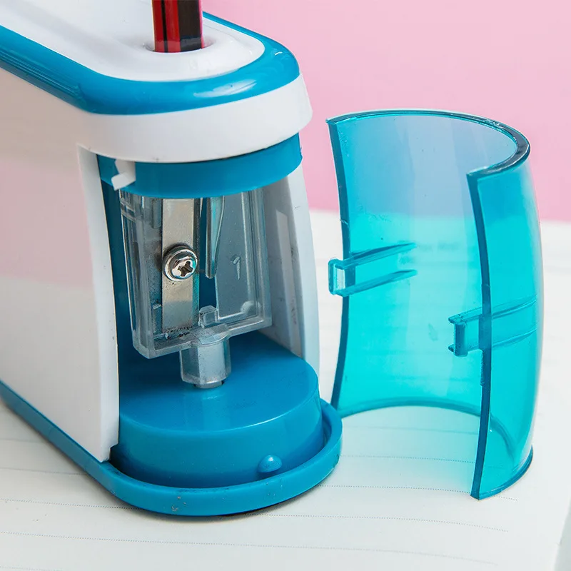 Детская Автоматическая электрическая точилка для карандашей креативная синяя и