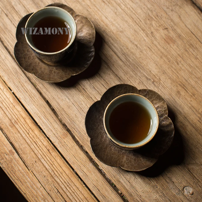 1 шт. Новое поступление медный креативный поднос для чая ручной работы WIZAMONY