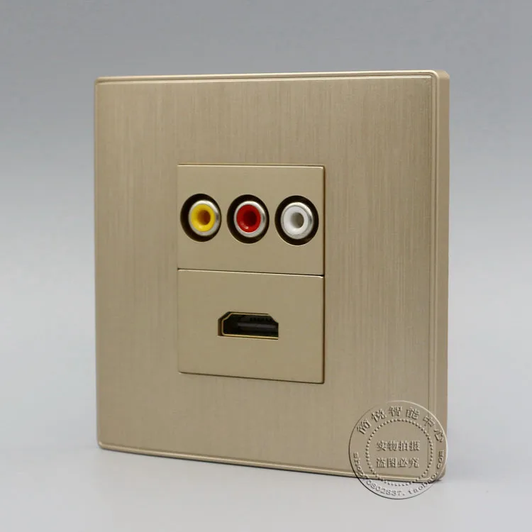 Red & White Yellow RCA AV + HDMI Multi-Media Socket Faceplate Outlet Home Adapter | Компьютеры и офис