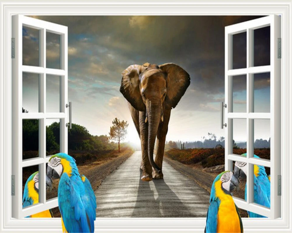 

Beibehang детская комната слон попугай животные мир Мода фон обои фрески обои для стен 3 d