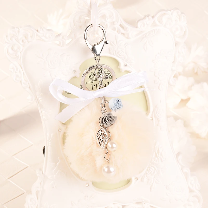 Пушистый меховой шар брелок жемчуг брелоки с помпонами помпон Porte Clef Charm|pompon