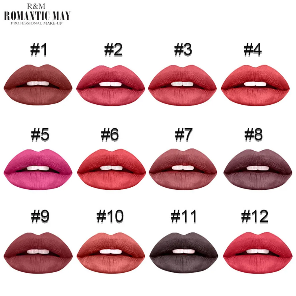 Pudaier матовая губная помада Водонепроницаемая Makeup12Colors увлажнитель длительного