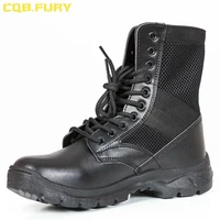 cqb fury summer mens mesh military combat boots lace up ankle wearable tactical boots breathable army mens black boot size38 46