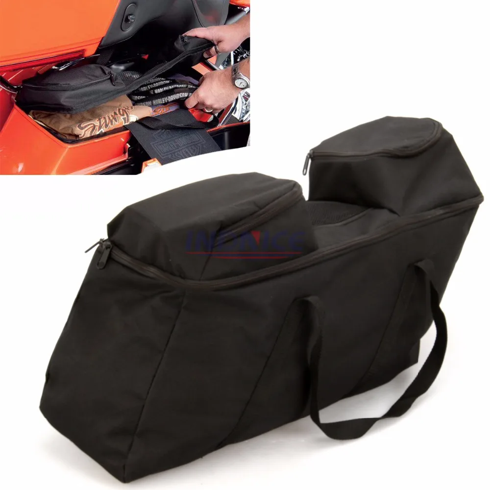 Черная подкладка под седло для harley Touring Road glide Street скользящий Electra road King Saddlebag Liner 1993