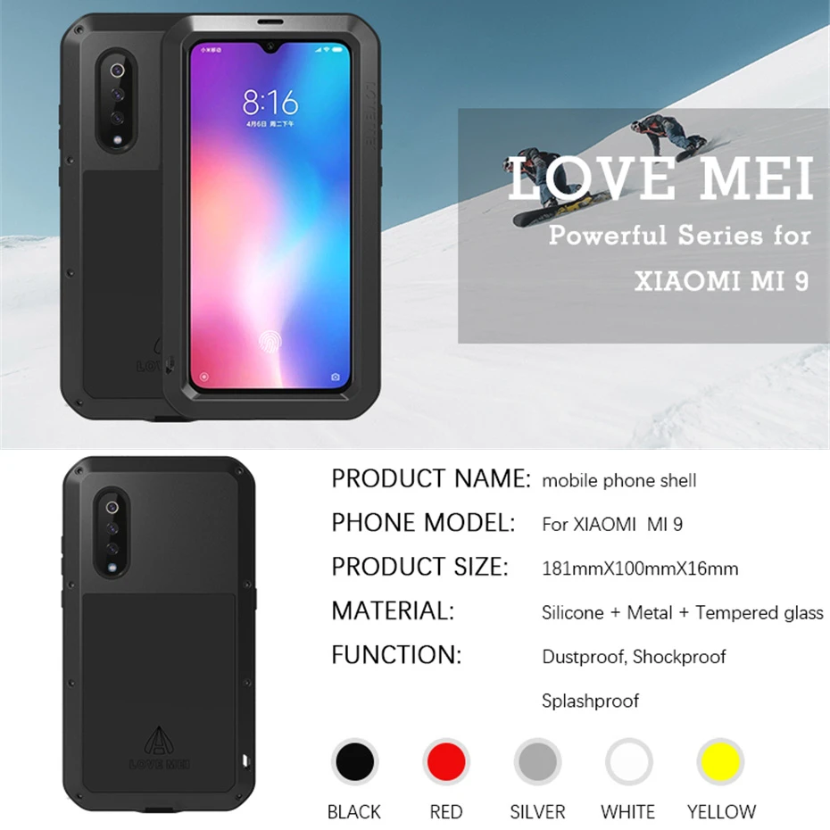 Для Xiaomi mi 9 Силиконовый противоударный чехол металлический армированный защитный чехол для Xiaomi mi 8 9 6 mi 9 mi 8 mi 6 Чехол Funda+ Стекло пленка