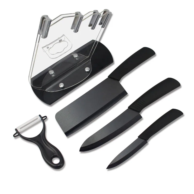 Findking 4 &quot6&quot 6 5 &quotдюймов + Овощечистка акриловый держатель с черным лезвием нож