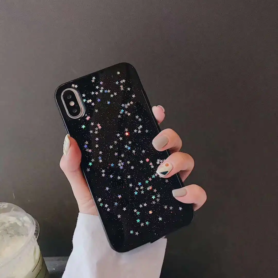 Эпоксидная задняя крышка со звездами для iPhone 6s X XS Max Xr 7 plus 8 11 Pro MAX полноразмерный