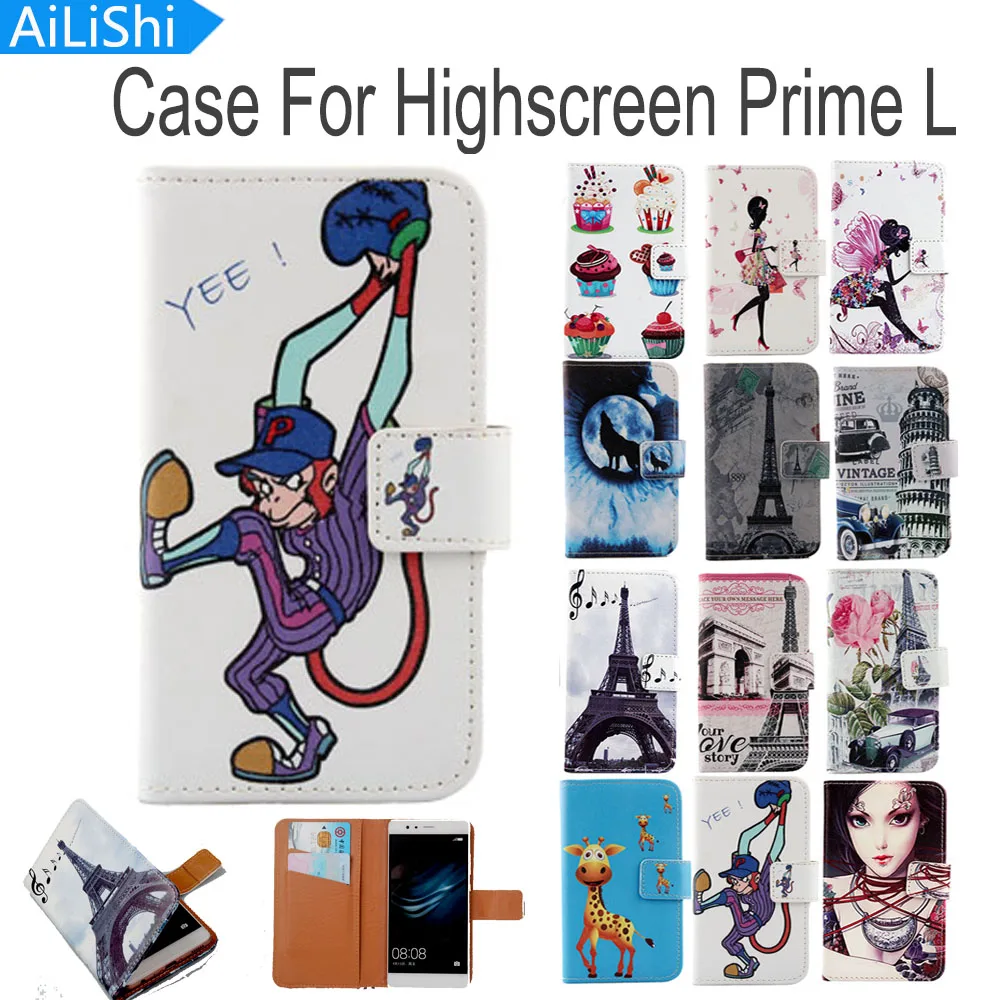 Флип чехол AiLiShi из искусственной кожи для Highscreen Prime L высококачественный защитный