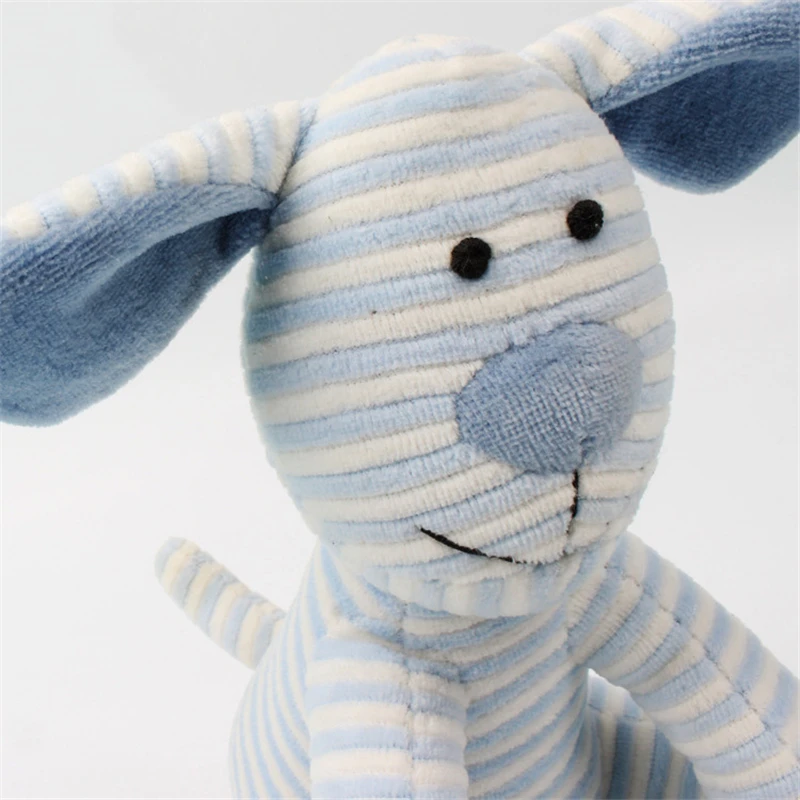 RECUBIE BCute Blue Striped Dog Doll Plush Toy Safety Material for Baby Comfortable Soft Children Comfort Girl Birthday Gift | Игрушки и