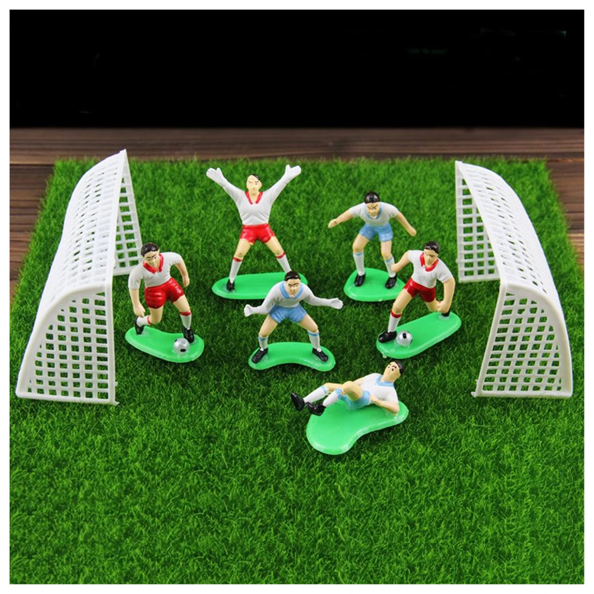 PHFU-8PCS Soccer Football Cake Topper Player Decoration Tool Birthday Mold Mould Set |