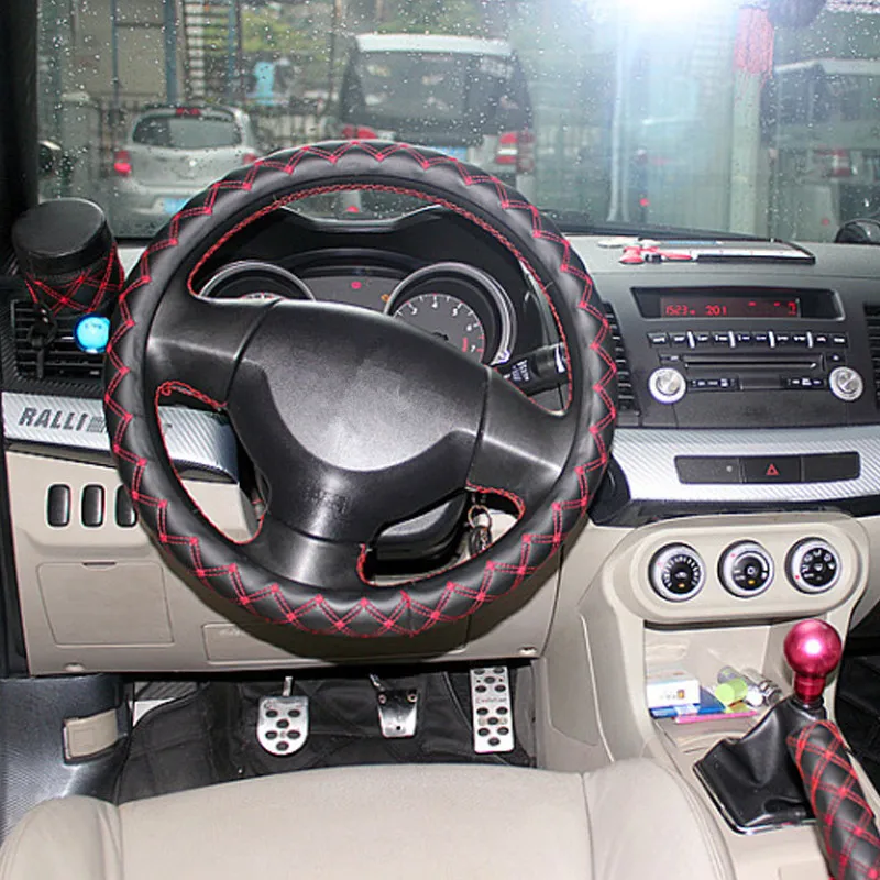Red Silver Black Carbin Fibre Center Console Sticker For Mitsubishi ASX Lancer AB193