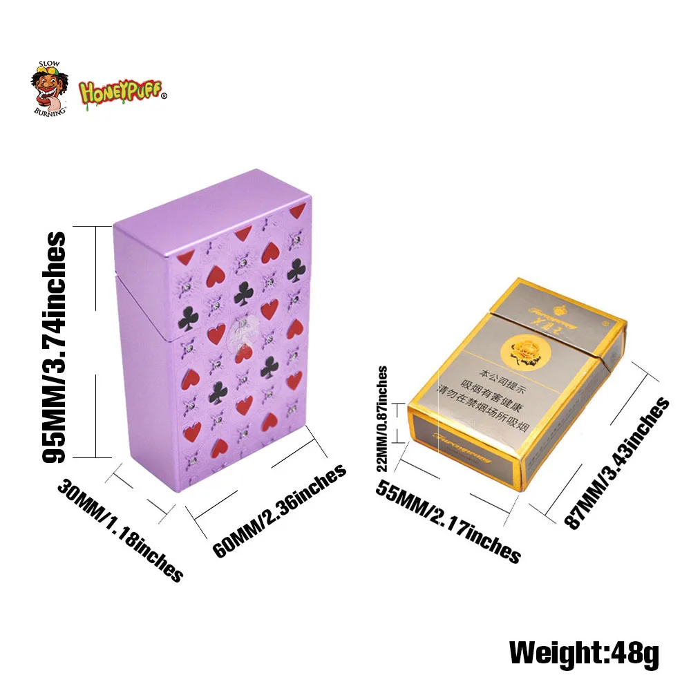 HONEYPUFF пластиковый чехол для сигарет хранения обычных в стиле покера держатель