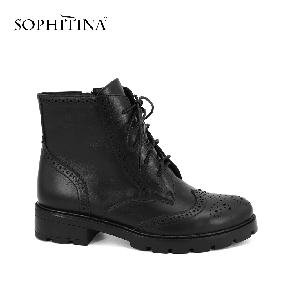 SOPHITINA/новые женские ботильоны из натуральной кожи Удобная повседневная обувь с