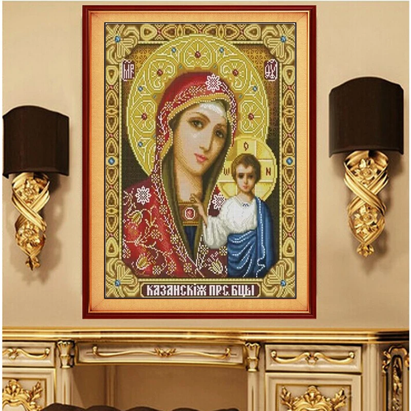 5D diy diamond painting cross stitch Crystal 3d embroidery kits mosaic religious Picture rhinestones | Дом и сад
