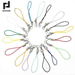 50 шт., многоцветная застежка Лобстер (12 мм), шнур для шнурка (5 см), нейлоновые брелоки для мобильных телефонов, цепочка для ключей сделай сам