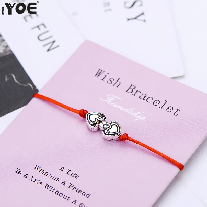 IYOE Friendship Wish Charm Красный браслет для женщин мужчин Девочек Унисекс красочные