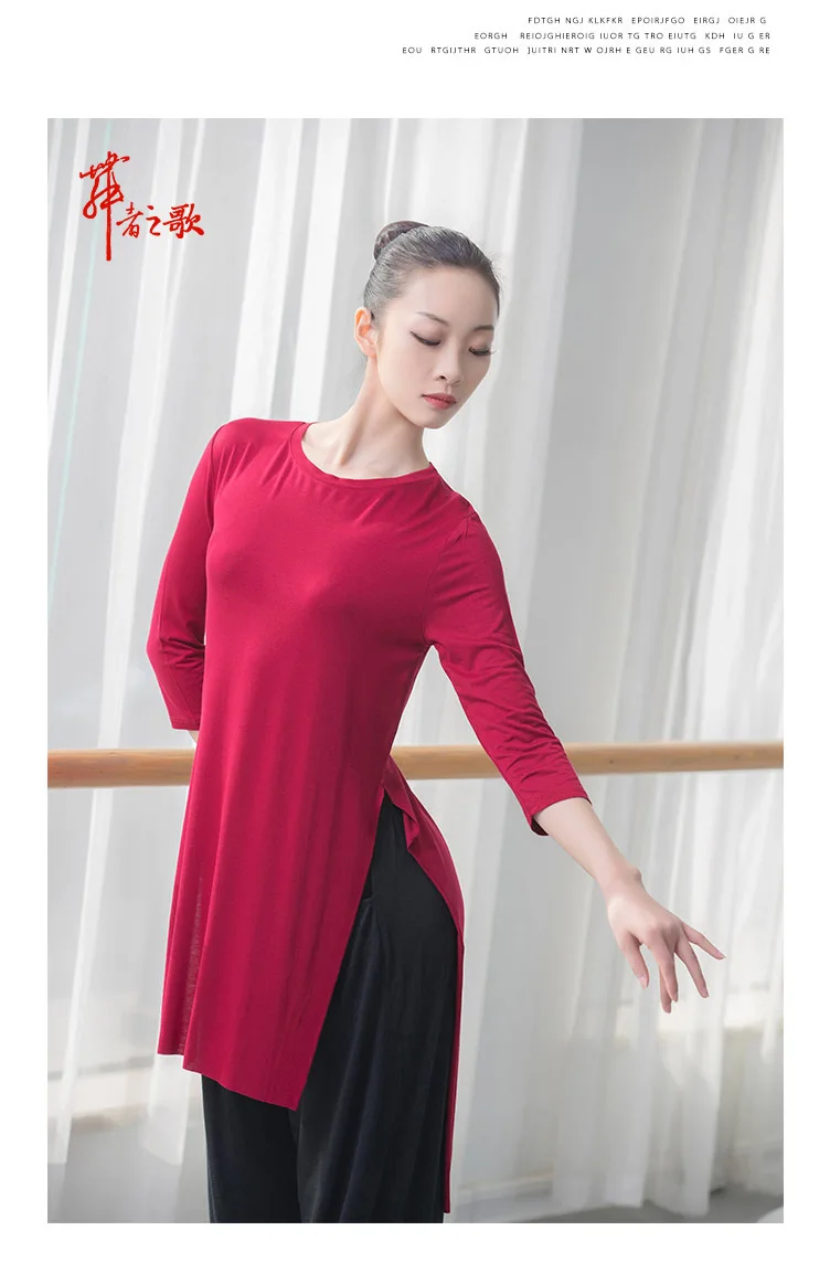 Women cropped sleeve yoga shirt dance practice blouse modal long fitness top sports wear for women gym tops women shirts