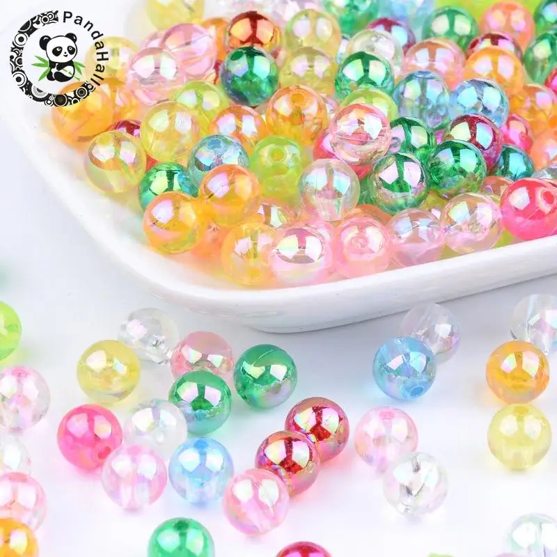 

Прозрачные акриловые бусины PandaHall, Круглые, цвета AB, смешанные цвета, 8 мм, отверстие: 1,5 мм; Приблизительно 2000 цветов, 1 пакет = 500 г