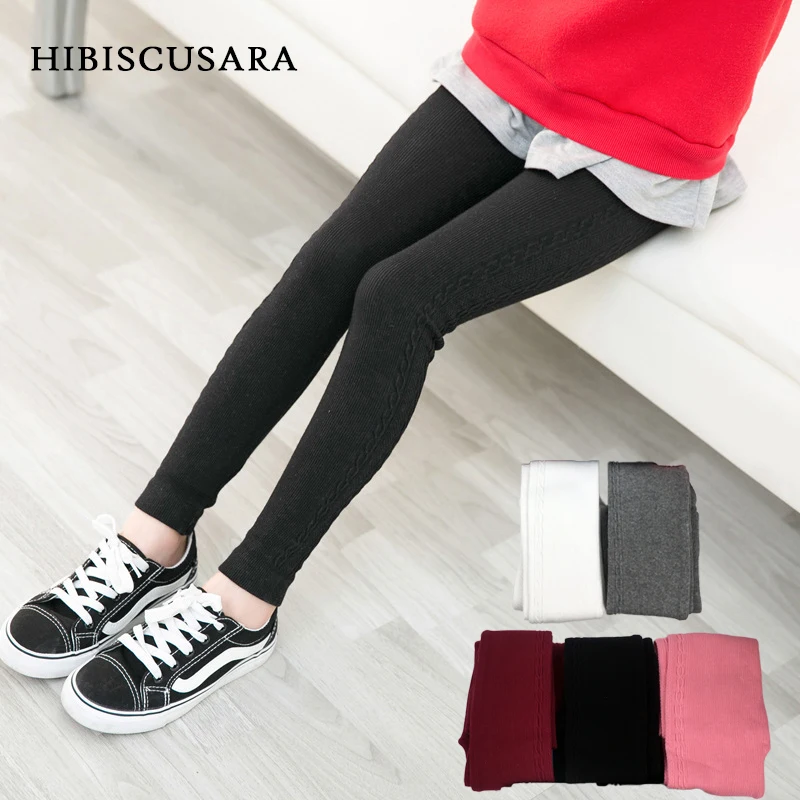 

Stretch kids Girl Leggings Spring Autumn Knitted Children Girls Skinny Pants Legging 2-8 Yrs Kids Elastic Bottoms Trousers