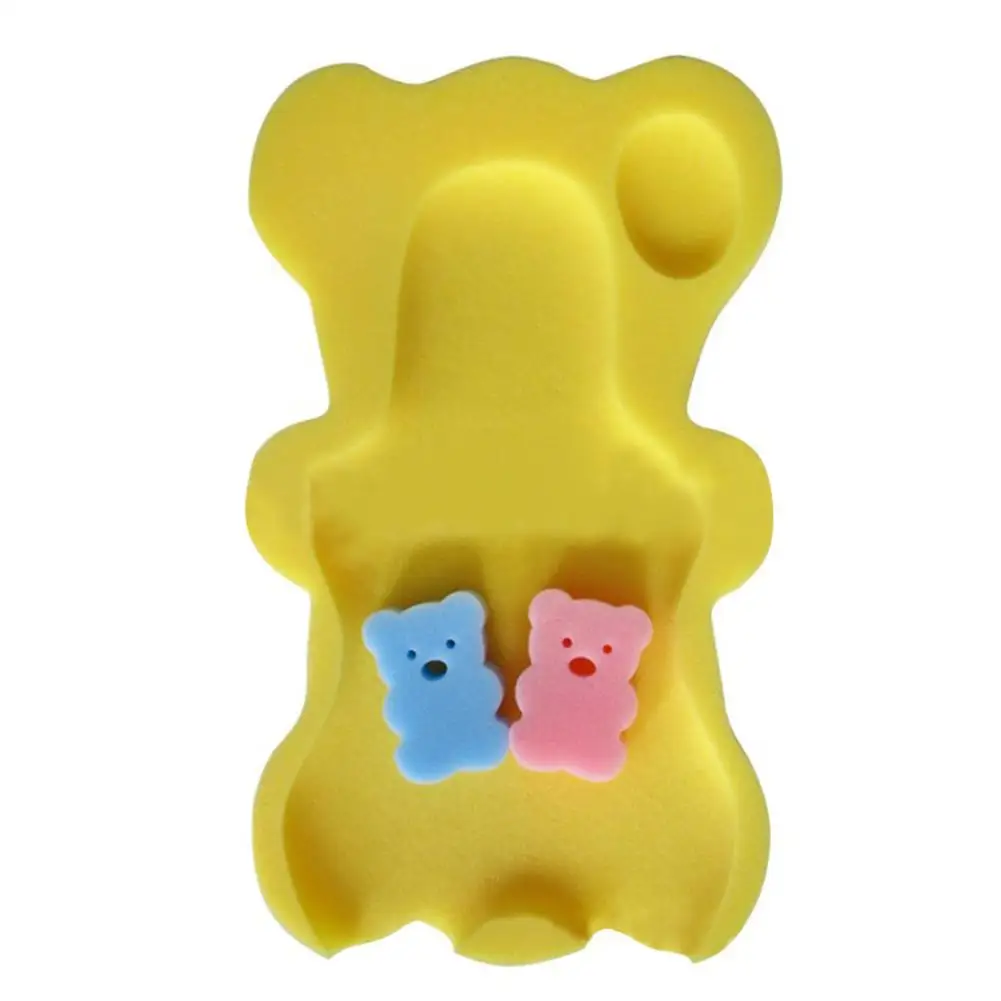 Yellow Детский коврик и губка для ванной, нескользящая кровать, детская подушка для душа, мультяшный держатель для ванной, для новорожденных, для душа, губка для ванны - Цвет: Yellow