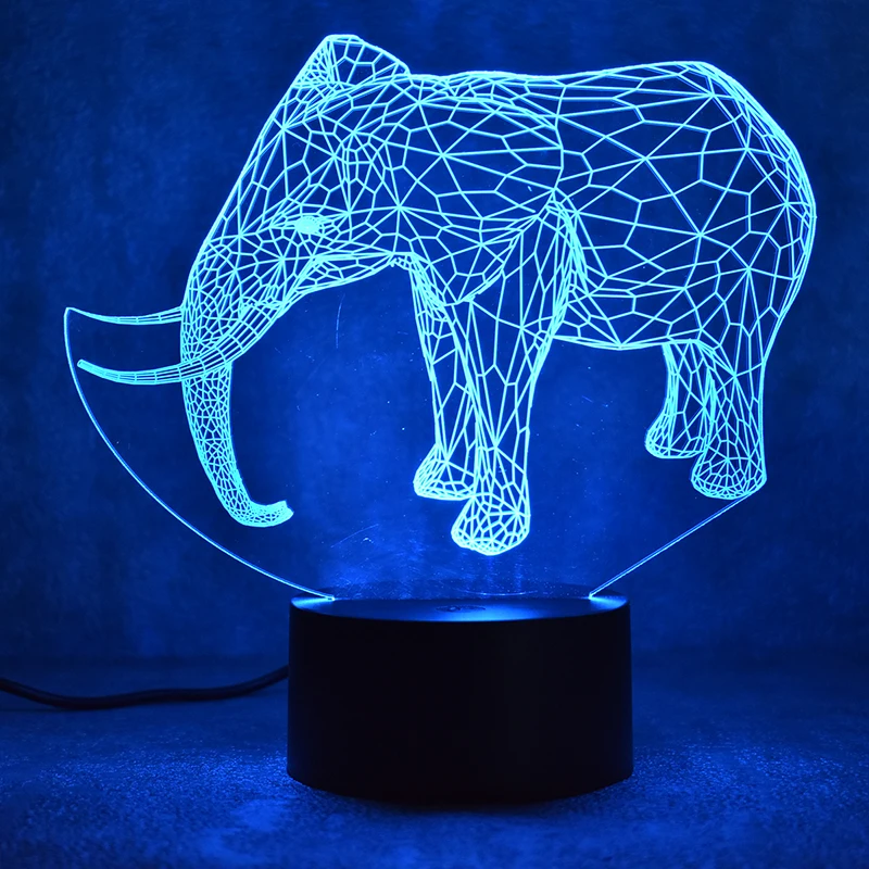 Светодиодный визуальный 3D светильник с USB креативный в виде животных подарок