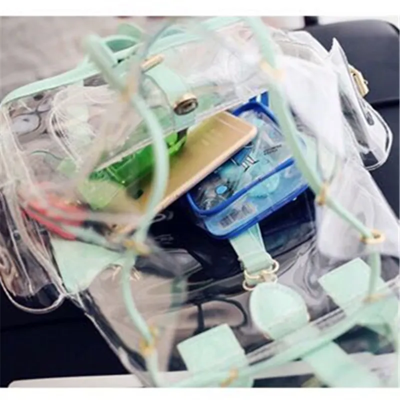 

New 2019 Transparent Women Backpacks Clear PVC Teenage Girl Zipper Student School Backpack Travel Bag Mochila Feminina