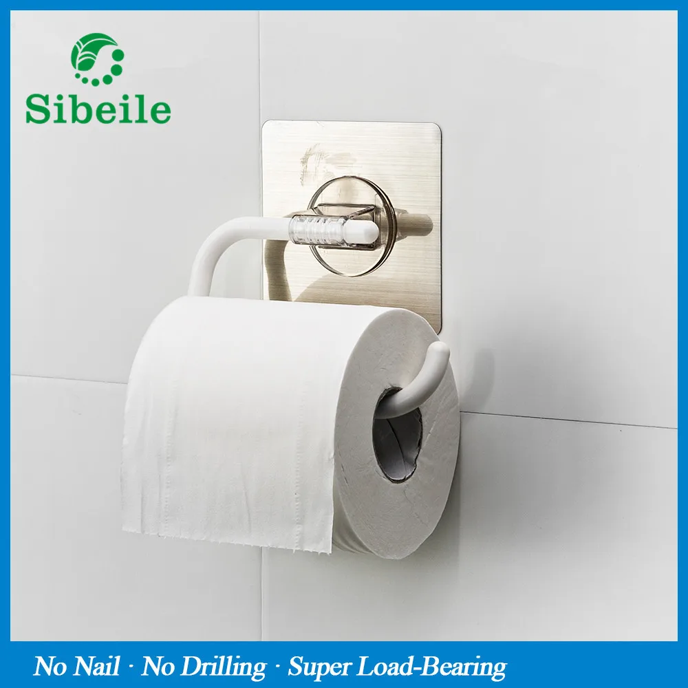 

SBLE Kitchen Paper Holder Hanger Tissue Roll Towel Rack Bathroom Toilet multifunction sucker towel rack bathroom towel bar rack