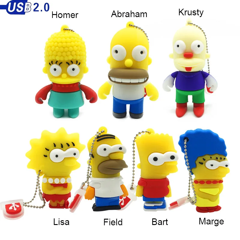 Usb флеш-накопитель memoryusb 3,0 16 ГБ 4 ГБ 8 ГБ 16 ГБ 32 ГБ 64 Гб Память usb мультфильм Симпсоны флешки 64 Гб флешка на заказ
