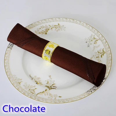 CHOCOLATE Салфетка для стола Обычная Полиэстеровая салфетка для свадьбы, отеля и украшение стола ресторана, устойчивая к пятнам - Цвет: CHOCOLATE