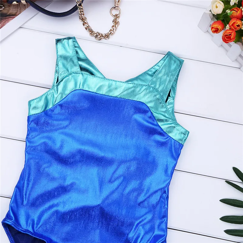 Детское балетное трико для девочек гимнастическое Купальник танцев с блестящим