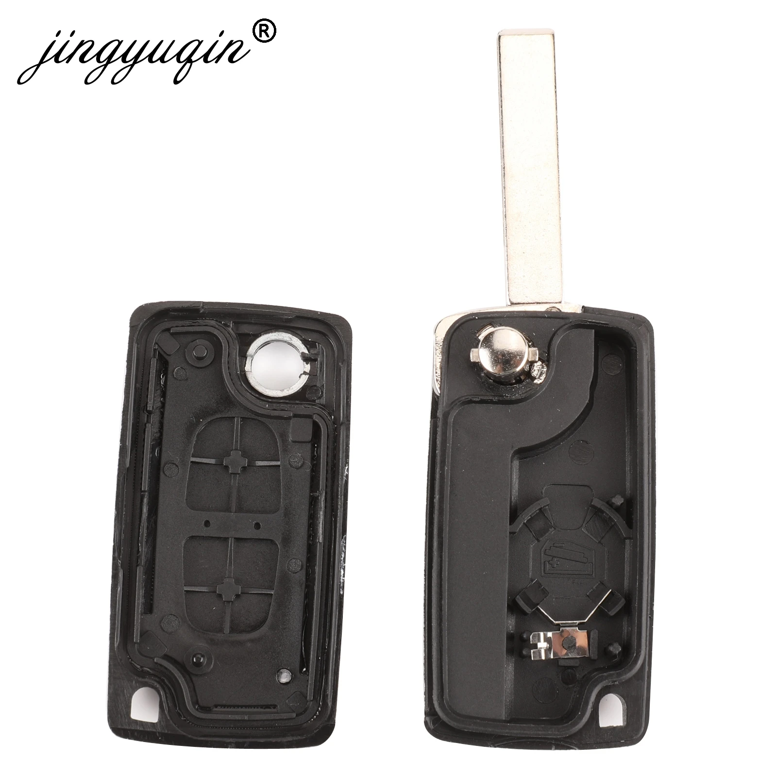 Jingyuqin 10 шт./лот VA2 пустой 2BTN дистанционный флип чехол для ключа CITROEN C2 C3 C4 C6 Berlingo Peugeot