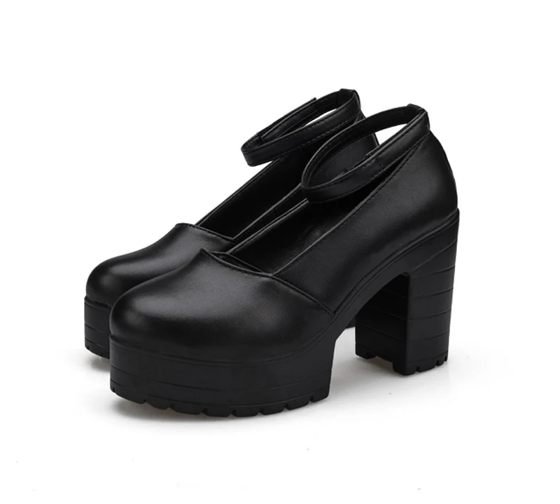 Женская обувь женская Zapatos туфли с ремешком на щиколотке очень высоком массивном
