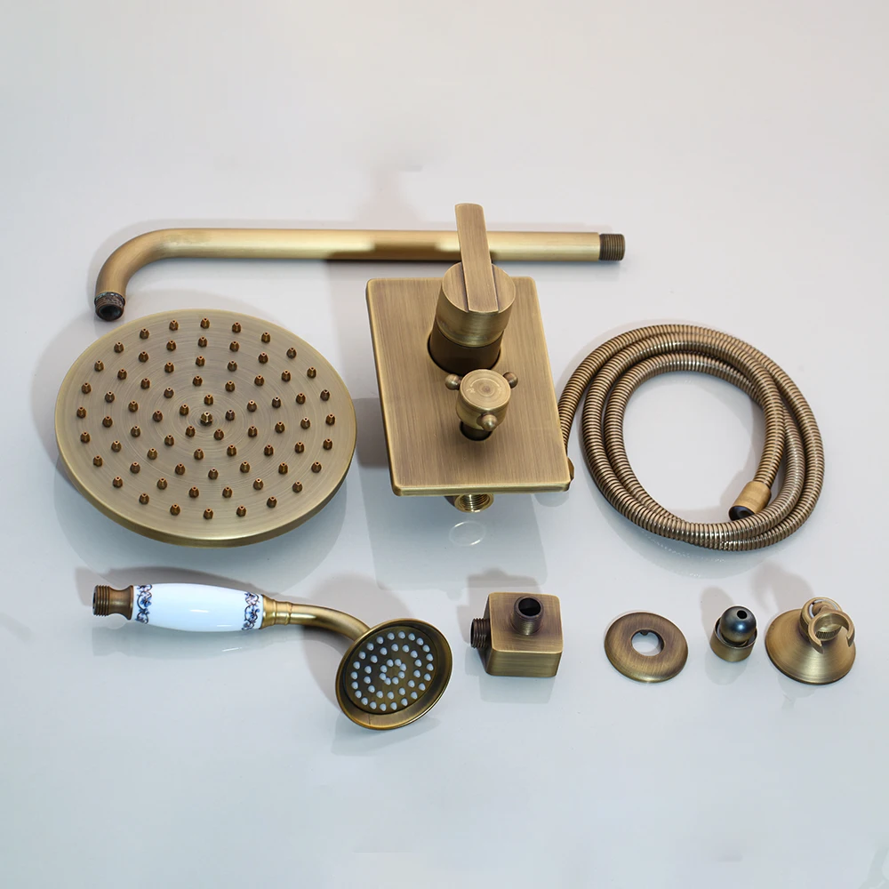 KEMAIDI Ванна смеситель для душа античная Черная стена скрывает Ванная комната смеситель для душа набор W/ручной спрей
