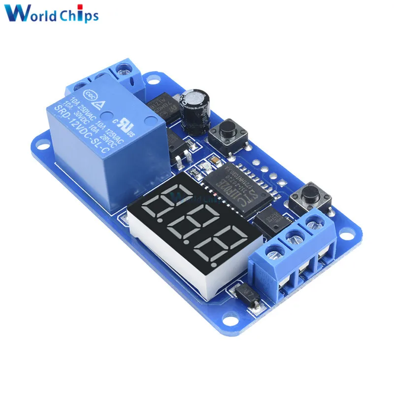 WS16 DC 12V светодиодный цифровой дисплей реле времени Задержка запуска таймер