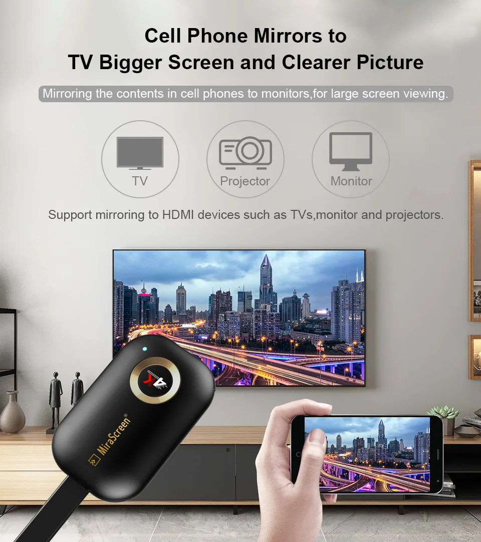2,4+ 5,8 ГГц беспроводной HDMI донгл дисплей 4K DLNA Airplay экран зеркалирование для iPhone Mac 1080P HD ТВ-палка для ПК HUAWEI mate20