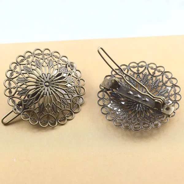 Винтажная заколка пряжка для волос с цветами 37 мм|diy findings|filigree flowervintage findings |