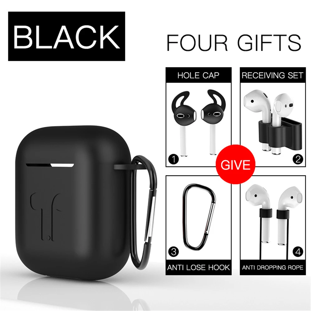 5 шт./компл. Силиконовые чехлы с цепочкой для ключей крюк для Apple Airpods защитный чехол ремень держатель Air стручок селфи-Палка с Bluetooth гарнитура аксессуары