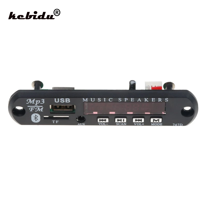 Kebidu Новый MP3 WMA декодер плата беспроводной Bluetooth аудио модуль USB TF FM радио 5 в 12 В для